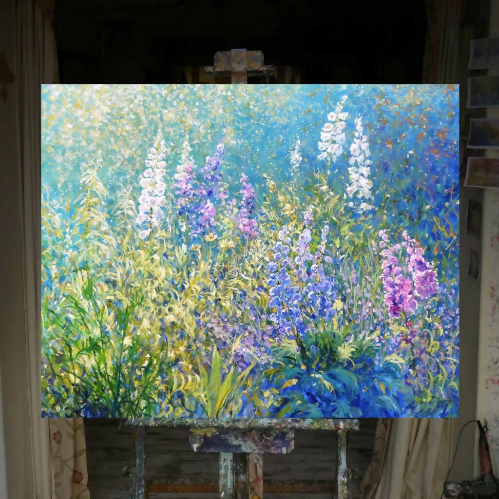 Original painting 'Field of Foxgloves' by Mariusz Kaldowski - Image 3