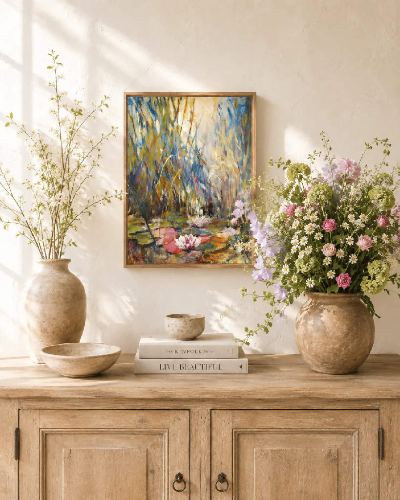 Original painting 'Hidden Lilies' by Mariusz Kaldowski - Image 3