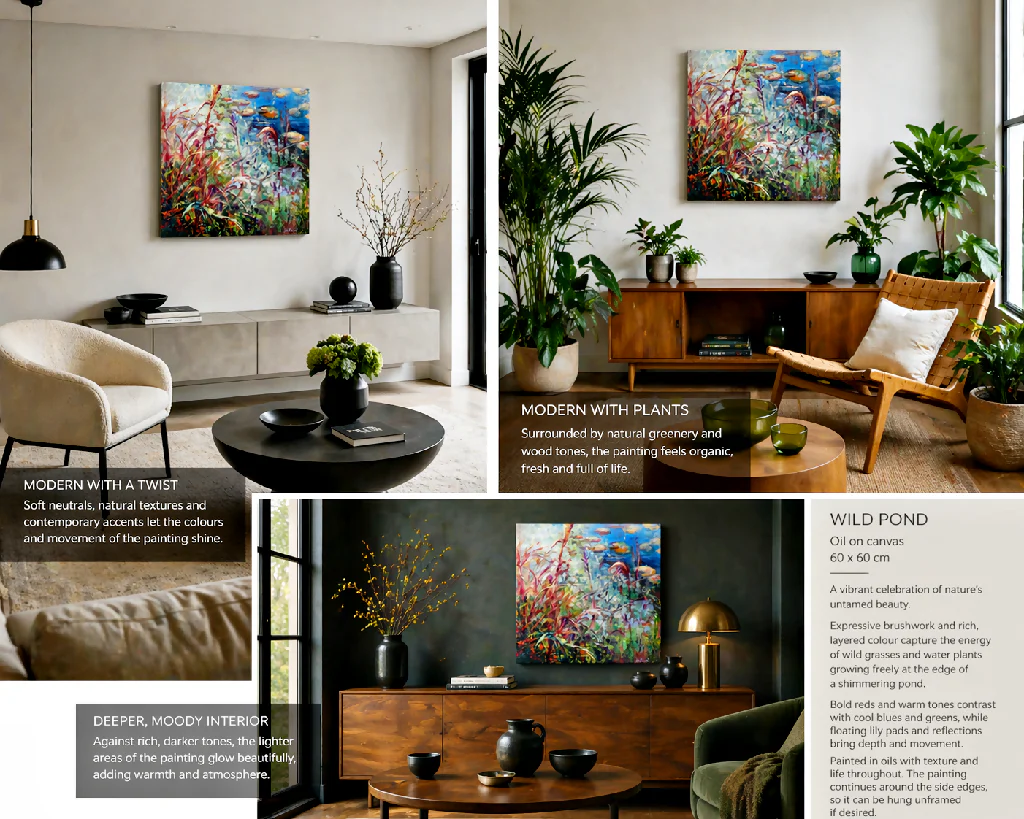 Original painting 'Wild Pond' by Kasia Kaldowski - Image 6