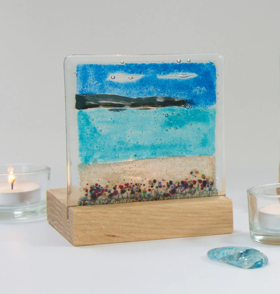 Orkney Fused Glass Tea Light Holder - Image 4