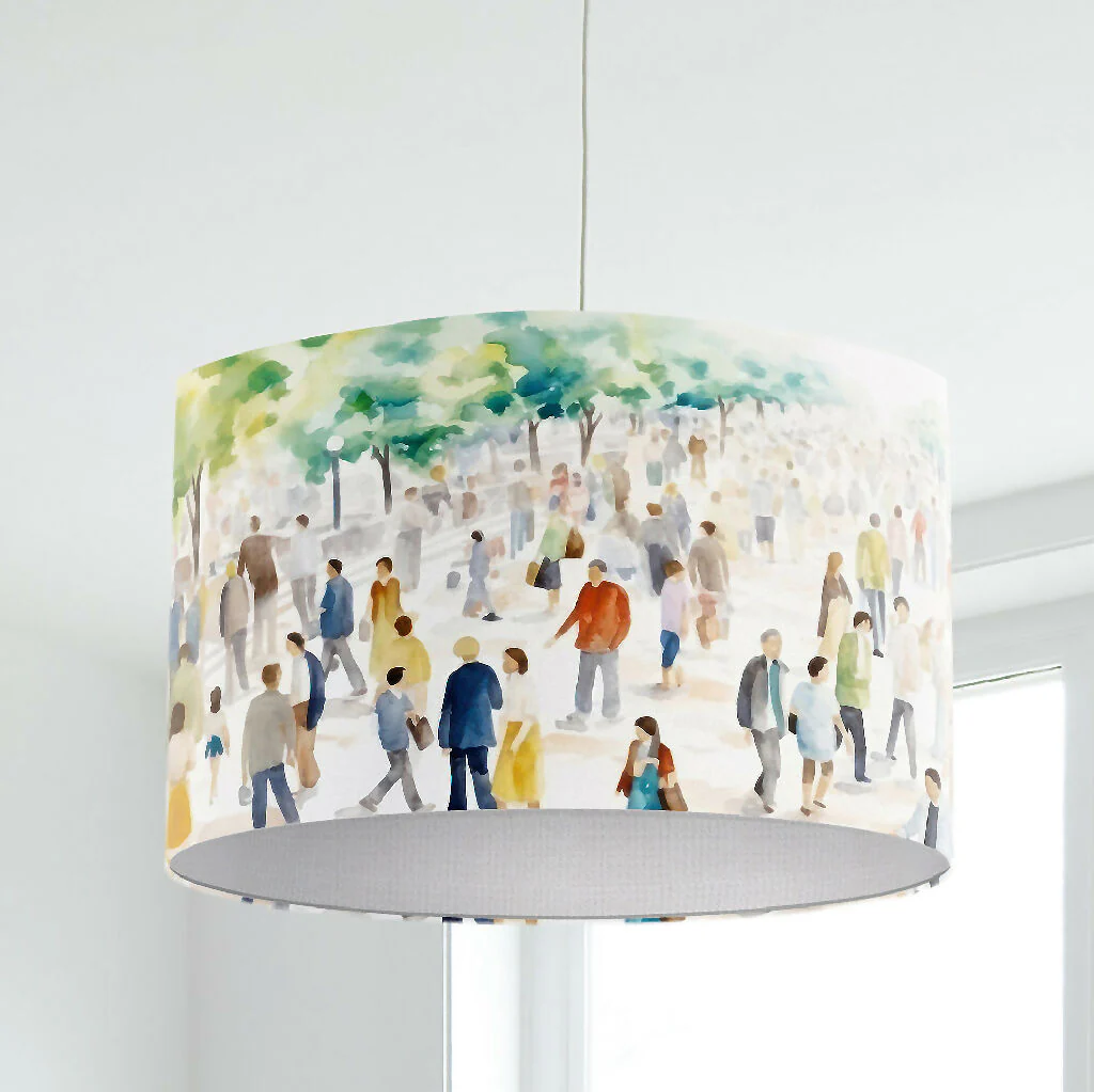 Out Walking Colourful Print Lampshade