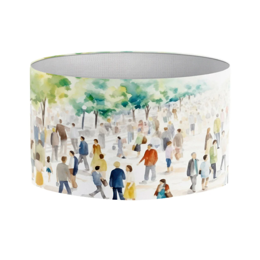 Out Walking Colourful Print Lampshade - Image 2