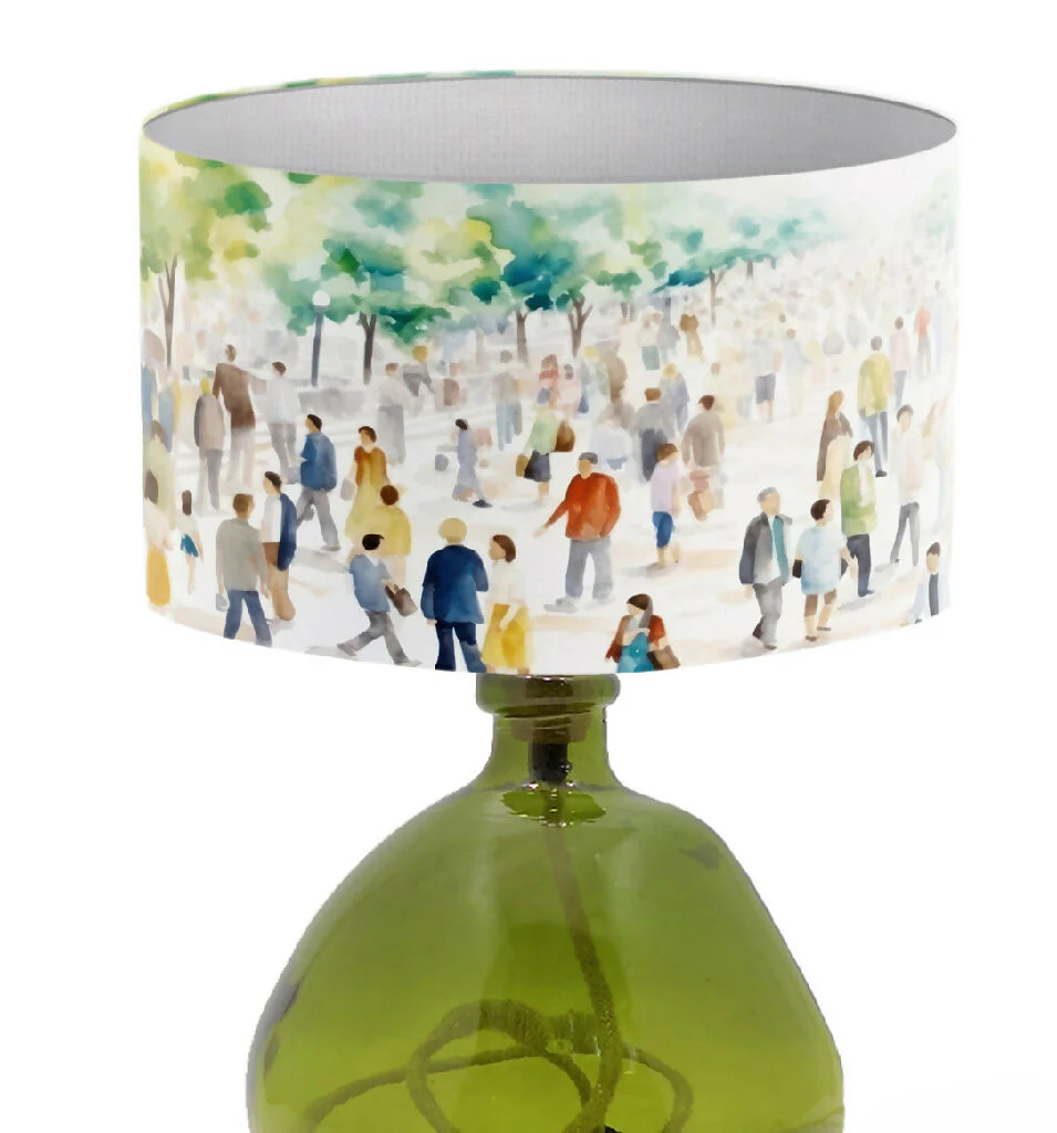 Out Walking Colourful Print Lampshade - Image 3