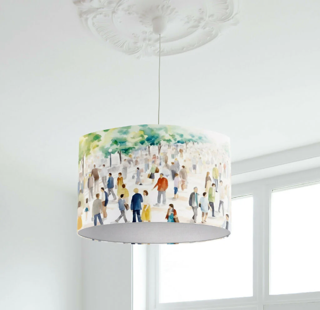 Out Walking Colourful Print Lampshade - Image 4