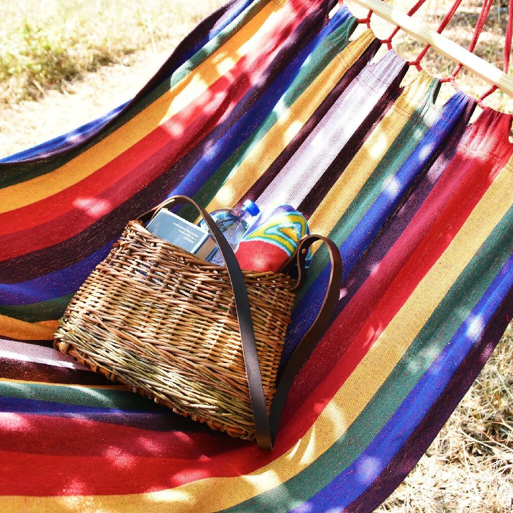Oval Shoulder Basket with Long Leather Strap - Image 2