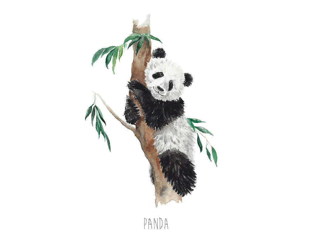 Panda Bear Watercolour Art Print - Image 2