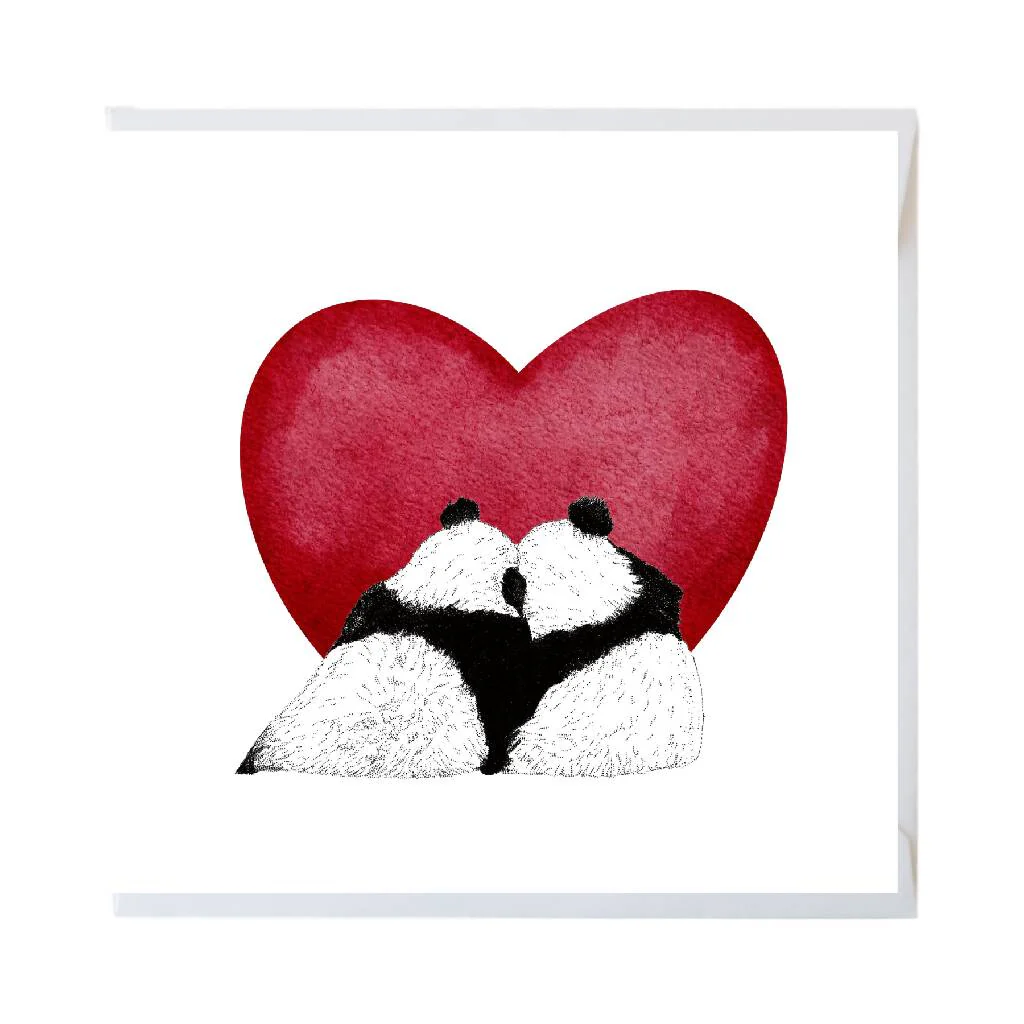Panda Heart Love Greeting Cards - Image 2