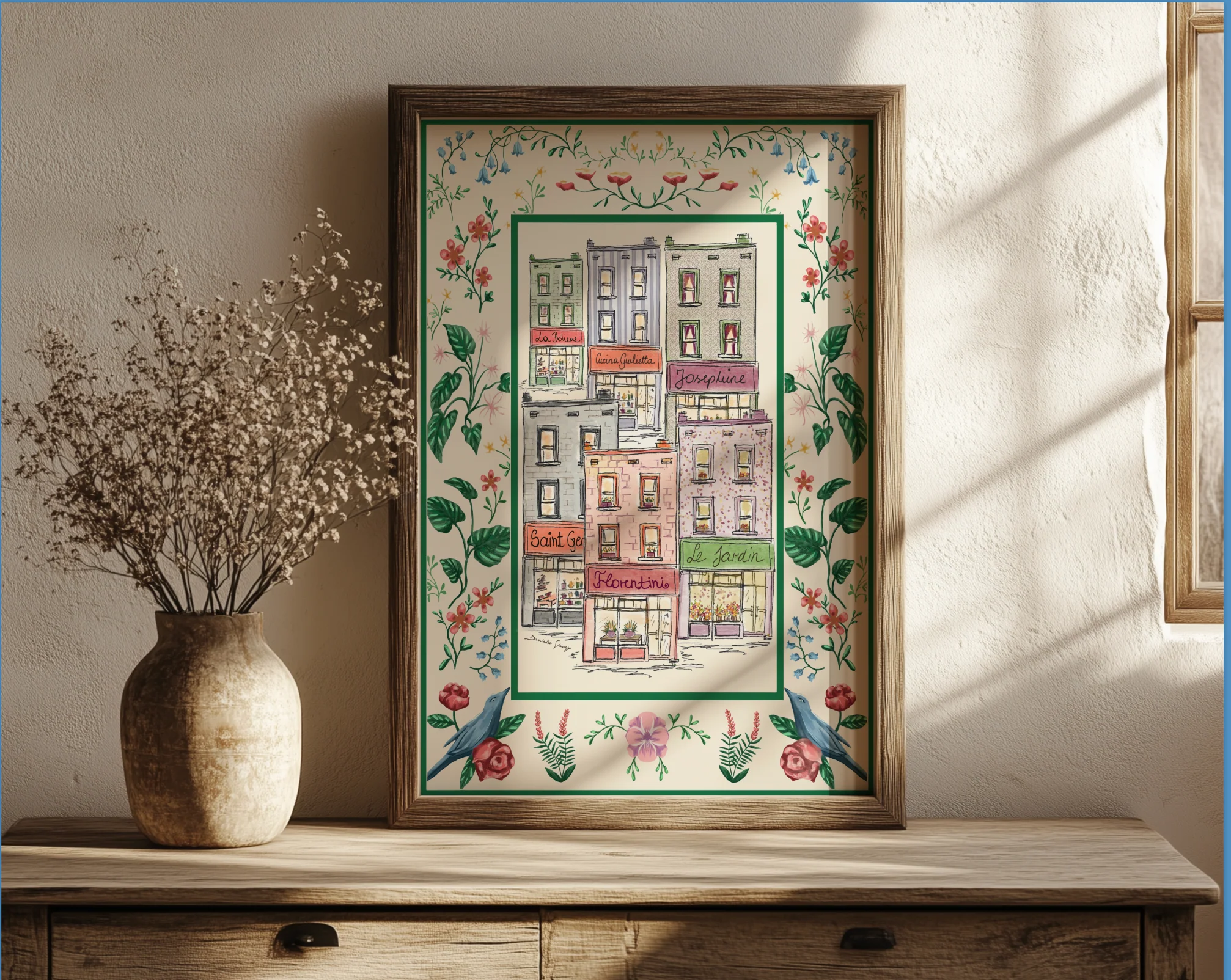 Paris Arrondisments Buildings, Whimsical Art Illustration of the iconic Paris Haussmann Architecture - Image 3