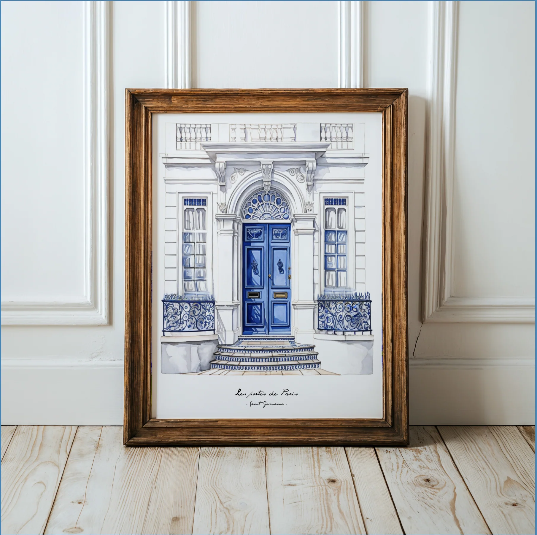 Paris Haussmann Illustration French Line Drawing Paris Streets Watercolor Artwork - Image 3