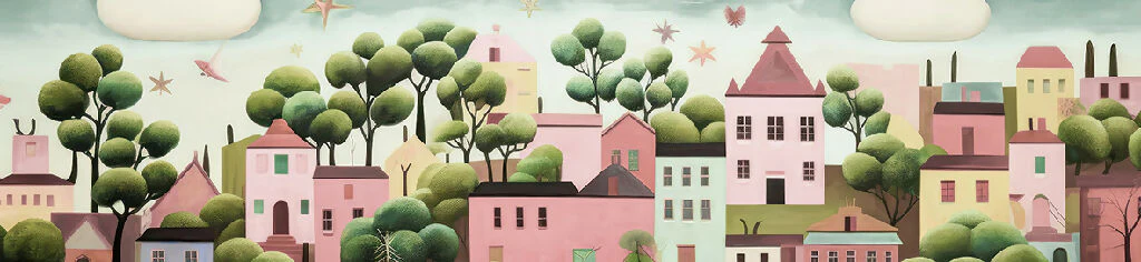 Pastel House Modern Art Lampshade - Image 4