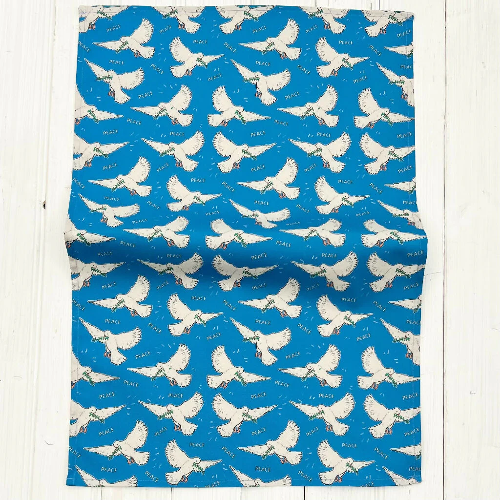 'Peace Doves' Organic Cotton Tea Towel - Image 5