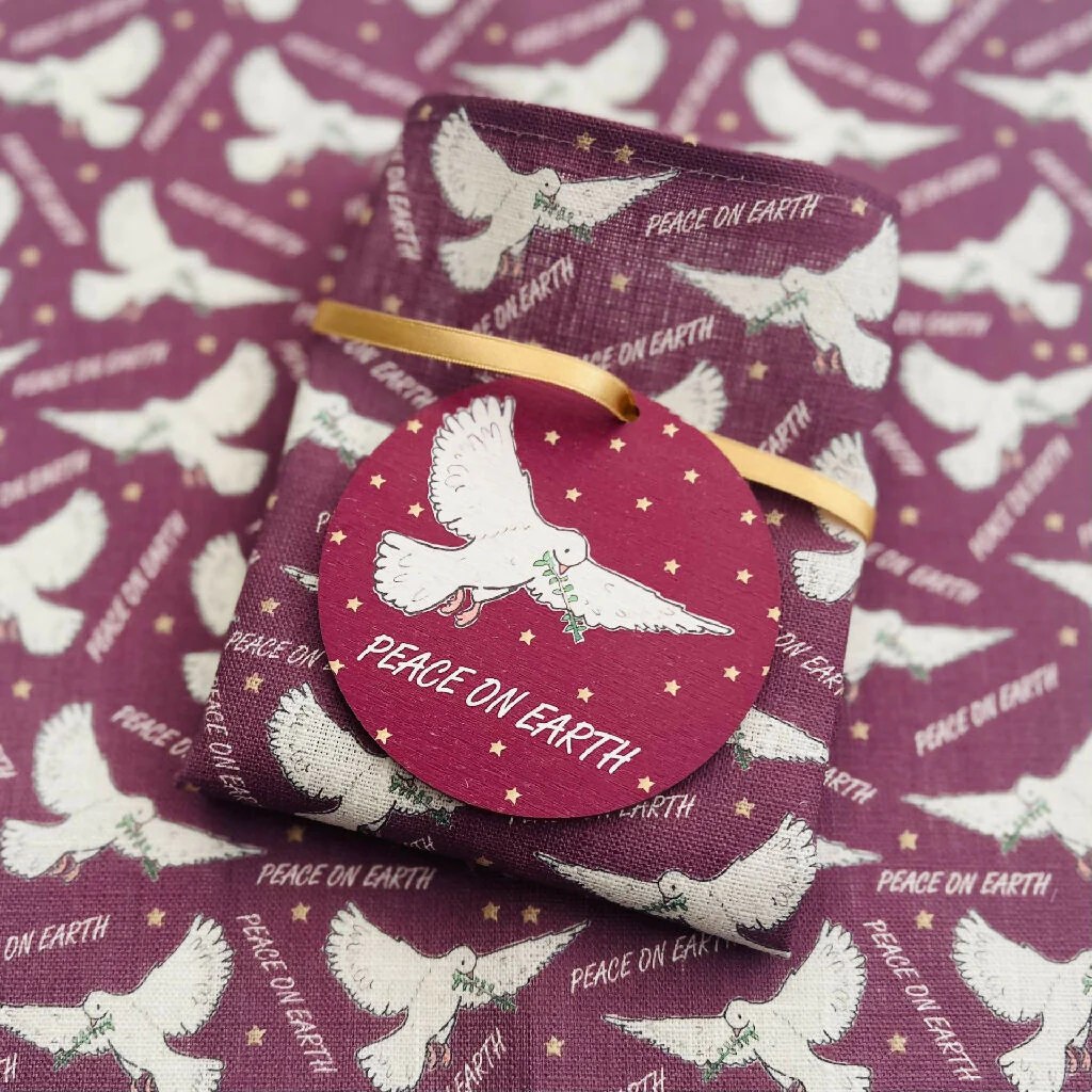 Peace on Earth Christmas Linen Napkins - Image 2