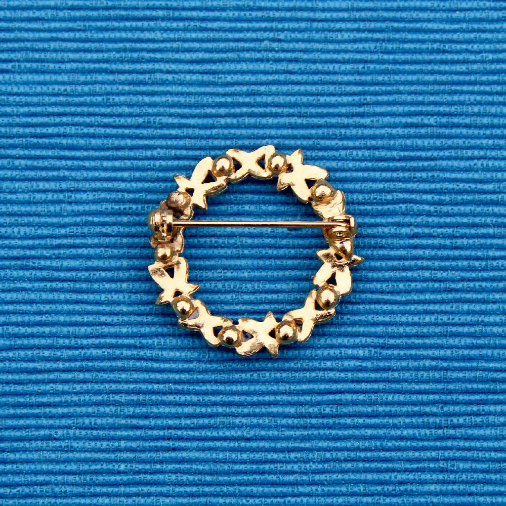 Pearl and Blue Wreath Brooch - Image 4