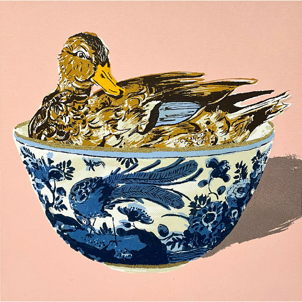 'Peeking Duck' Handpulled Limited Edition Screenprint