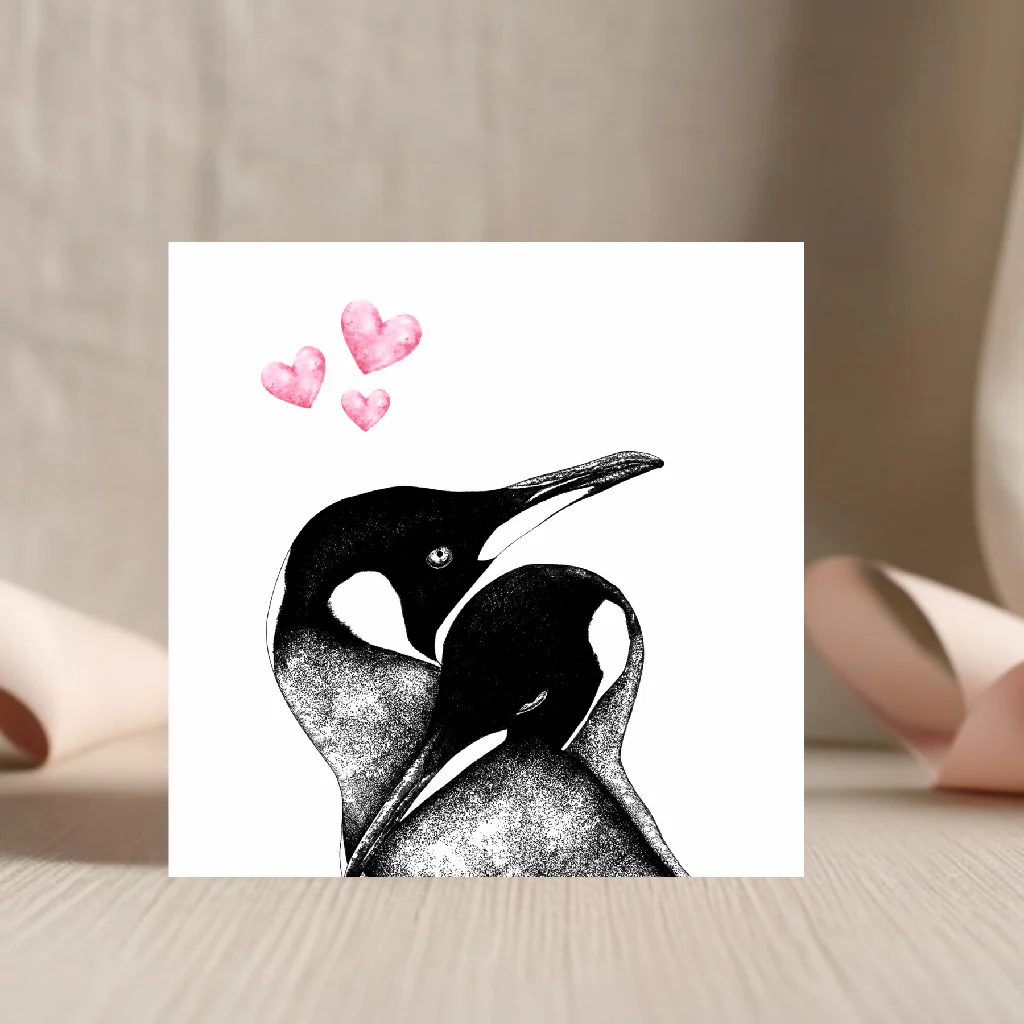 Penguin Embrace Love Greeting Cards - Image 2