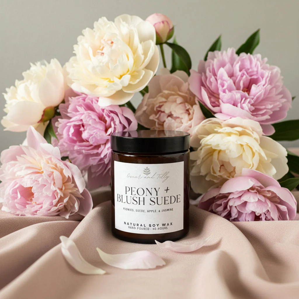 Peony & Blush Suede Candle