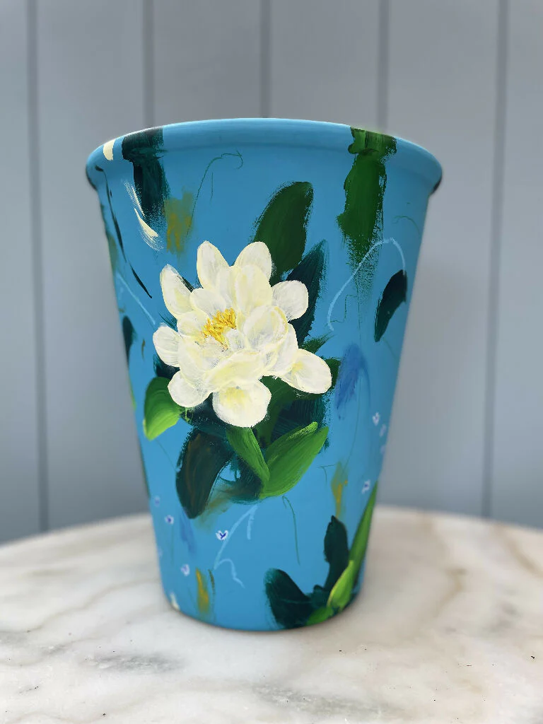 Peony Collection - Hand Painted Interior Terracotta Plant Pot - Image 2
