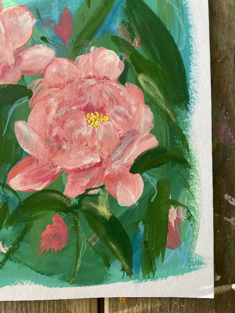 Peony Collection - 'My Girl' Floral Original Painting - Image 2
