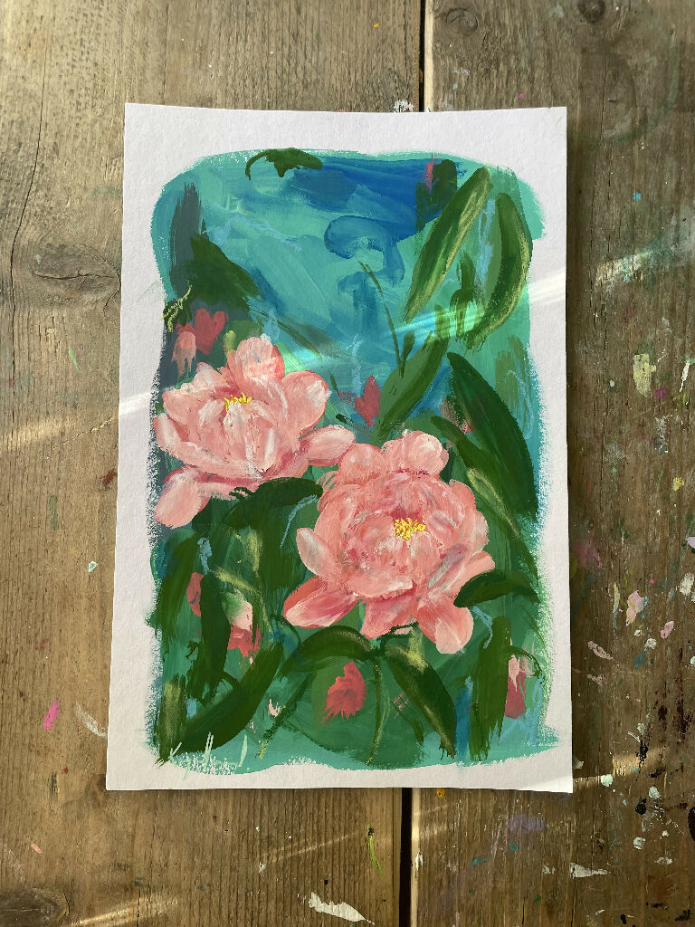 Peony Collection - 'My Girl' Floral Original Painting - Image 3
