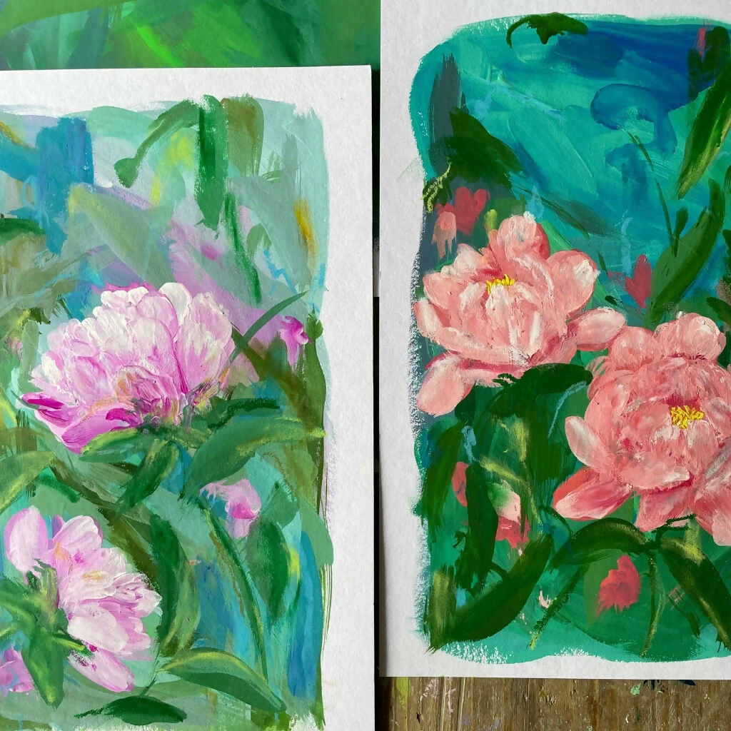 Peony Collection - 'My Girl' Floral Original Painting - Image 5
