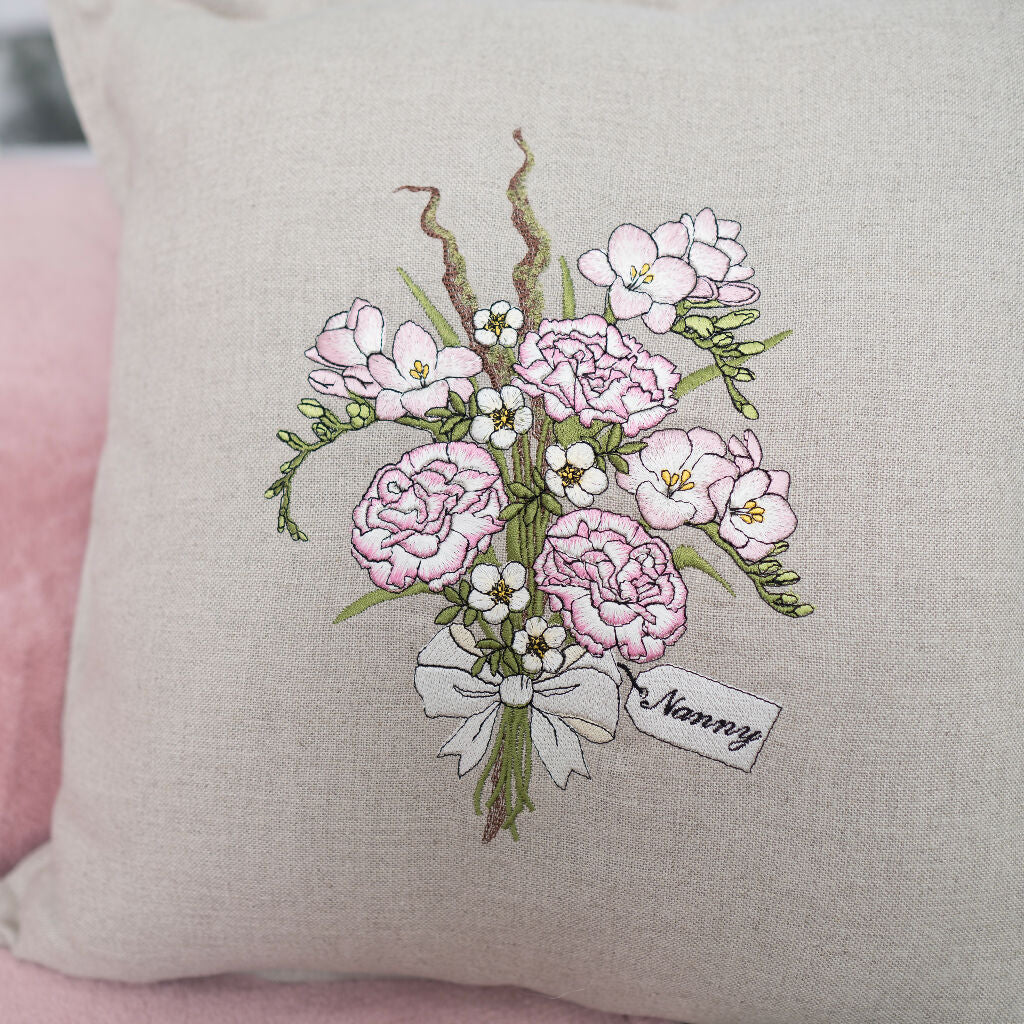 Personalised Bouquet for Mother Figures Cushion - Image 2