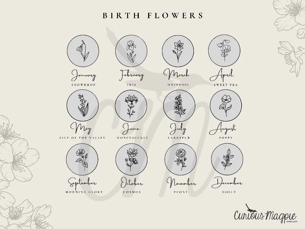 Personalised Brass Birth Flower Bouquet Necklace - Image 3