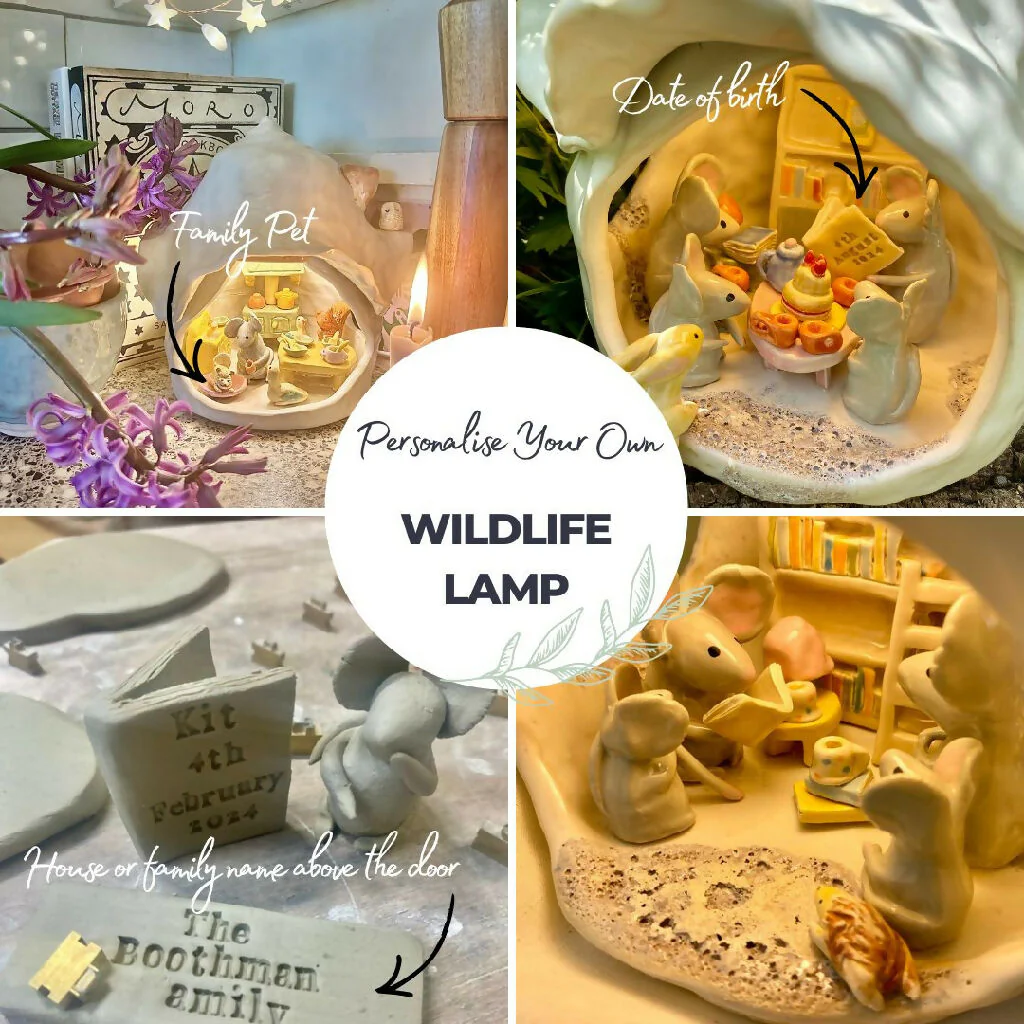 Personalised British Woodland Wildlife Table Lamp - MADE TO ORDER - Image 2