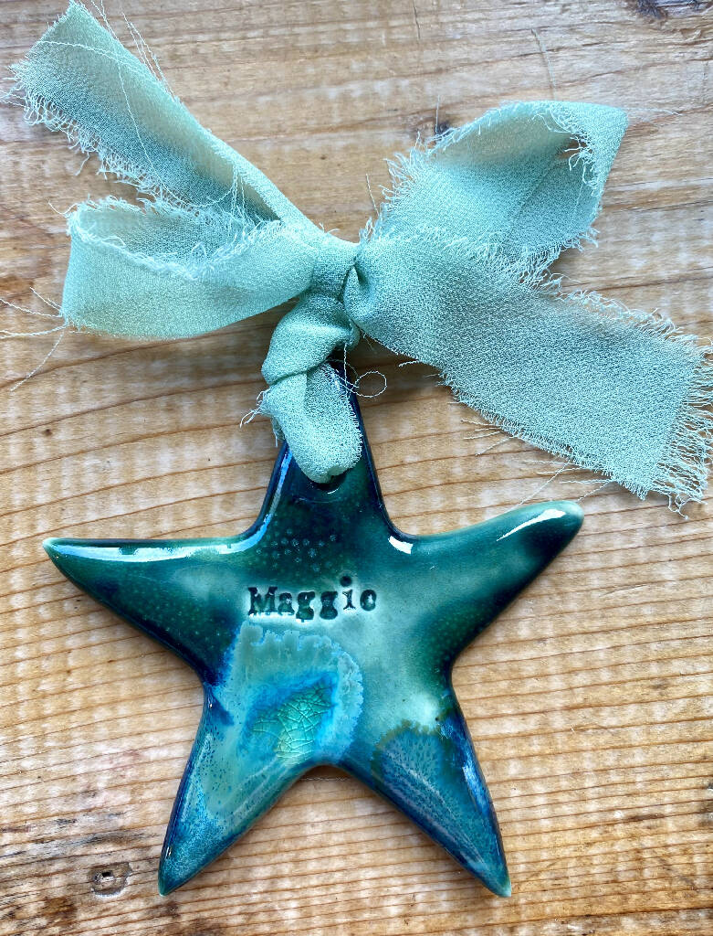 Personalised Ceramic Hanging Star - Image 3