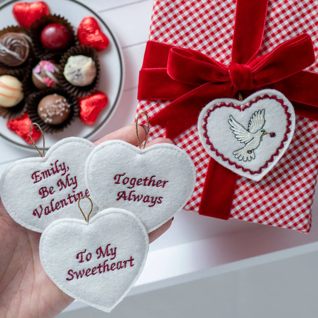 Personalised Embroidered Valentine's Gift Tag - Image 6
