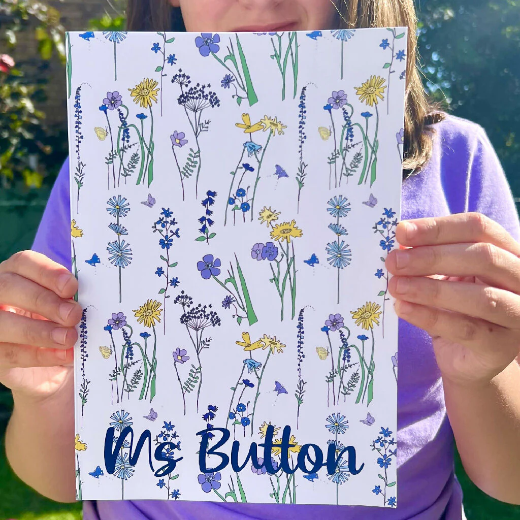 Personalised Floral Teacher Notebook And Sprout Pencil - Image 4