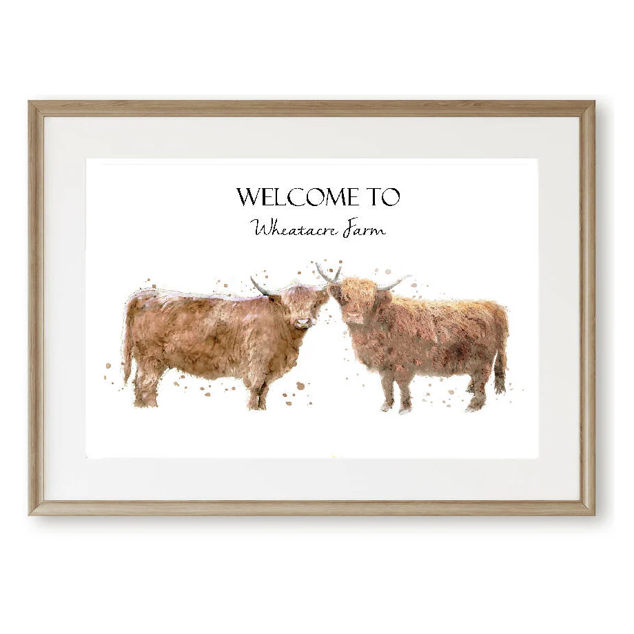 Personalised Highland Cows Print - Image 2