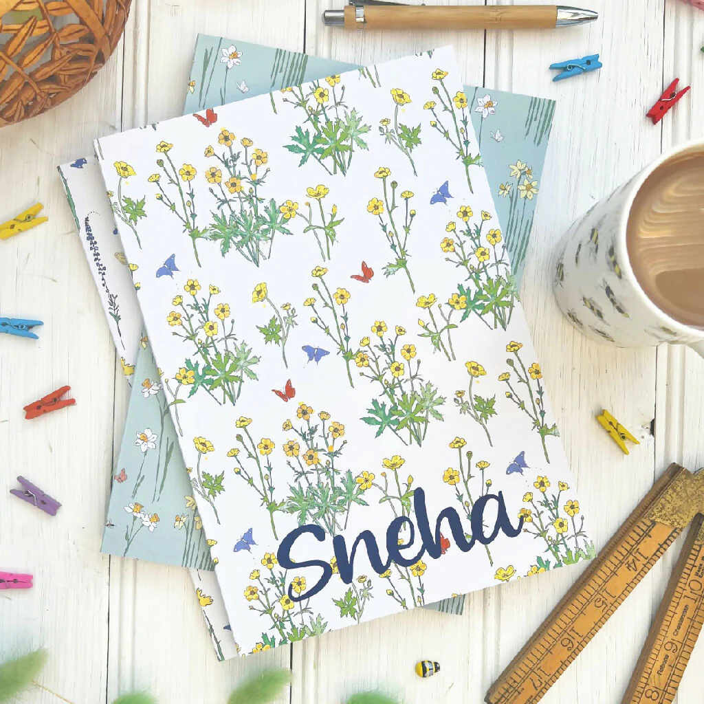Personalised Journal Drawing Books - Floral Designs - Image 2