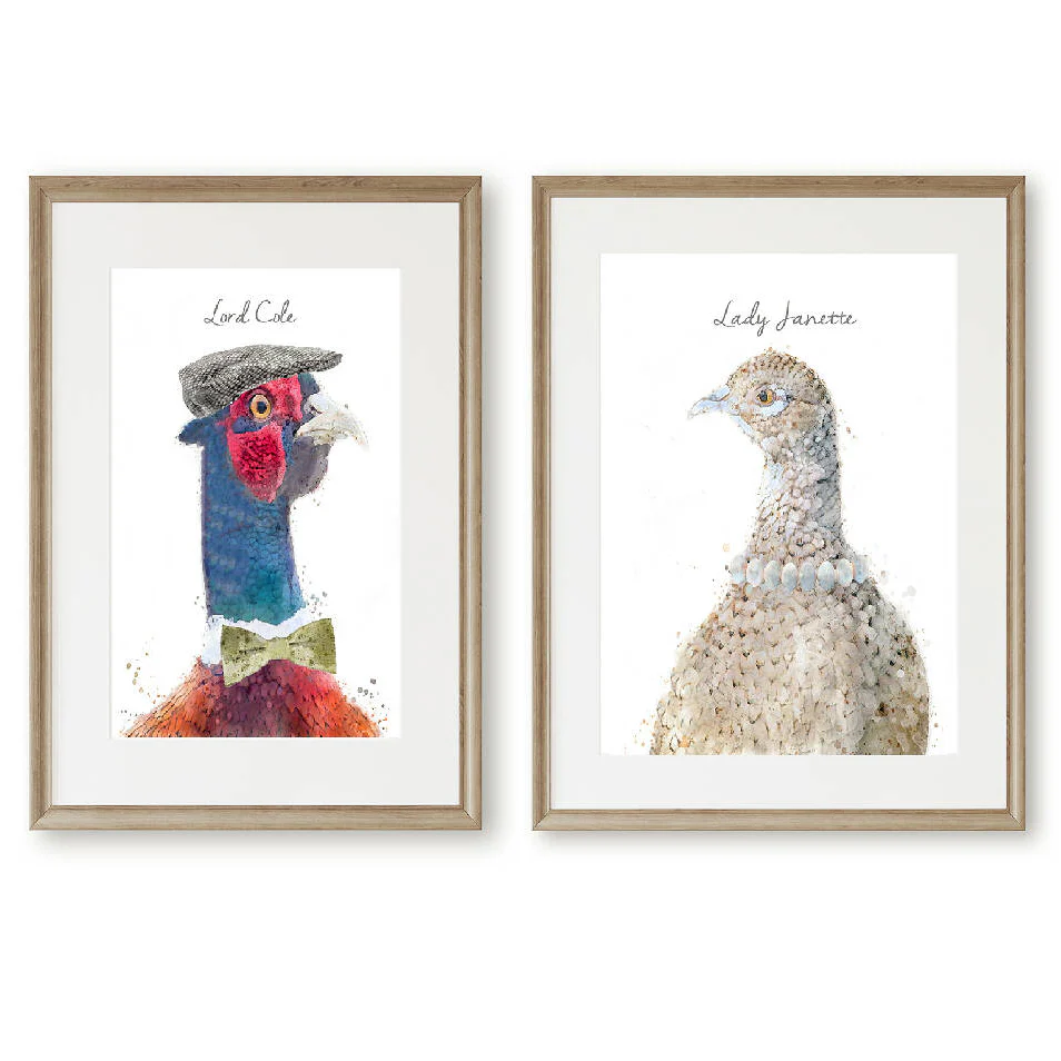 Personalised Lord & Lady Pheasant Prints - Image 2