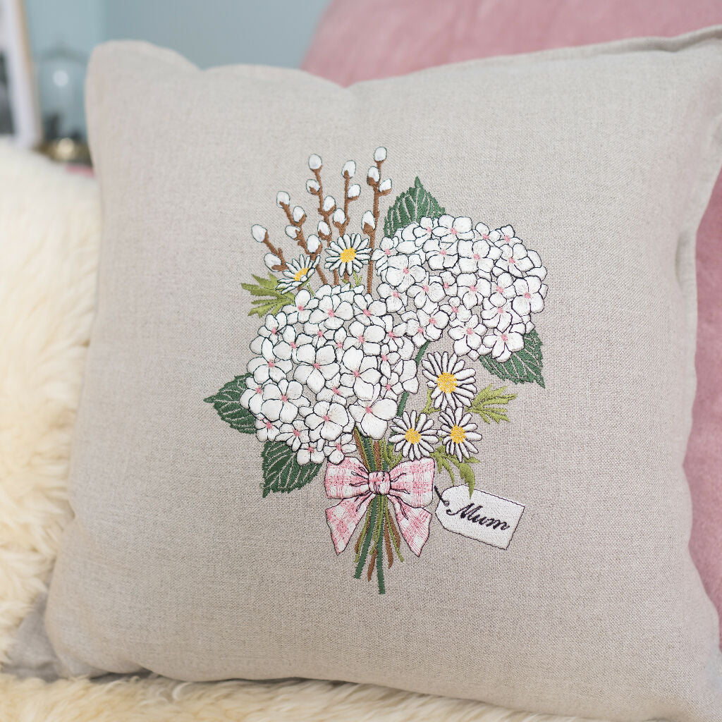 Personalised New Mum/New Beginnings Bouquet Cushion - Image 2