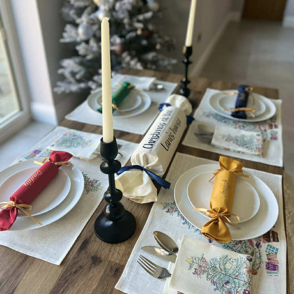 Personalised Reusable Organic Cotton Fabric Christmas Crackers - Image 12
