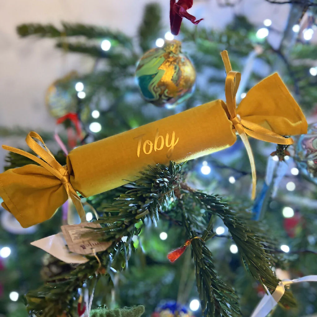 Personalised Reusable Organic Cotton Fabric Christmas Crackers - Image 8