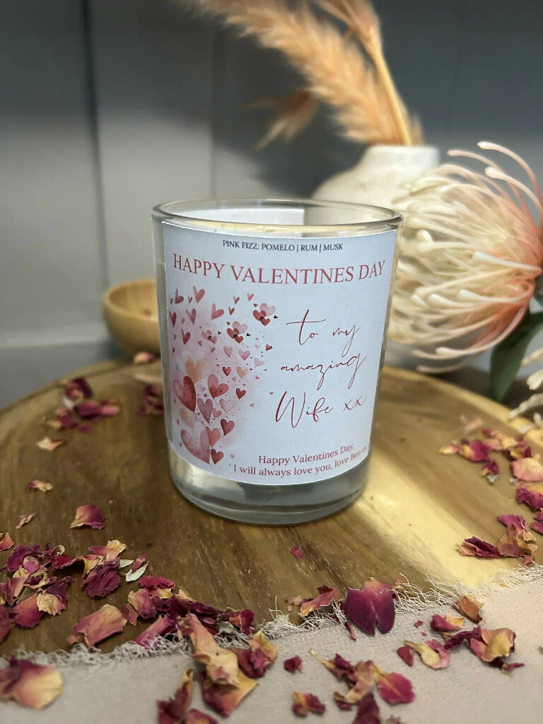 Personalised Valentines Day Candle, Soy Candle - Image 3