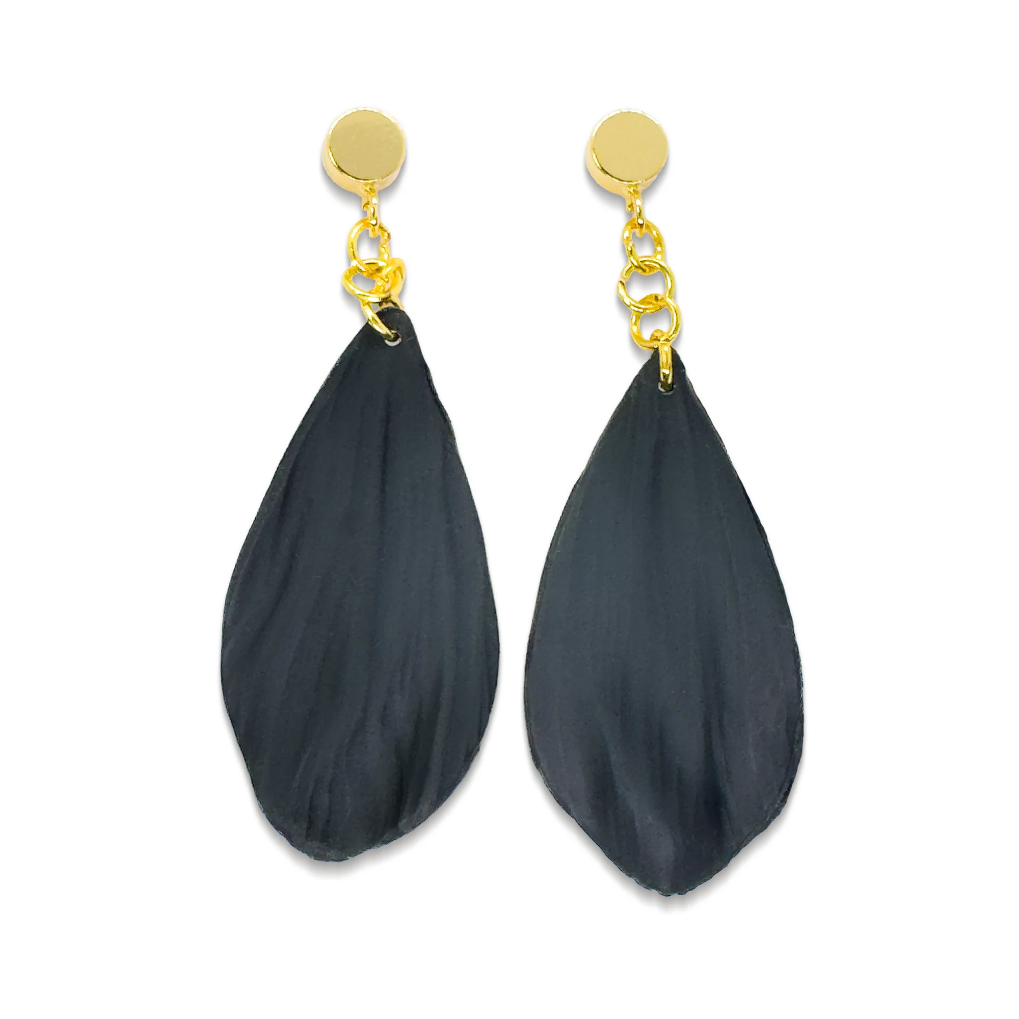 Petal | Black | Drop Earrings - Image 3