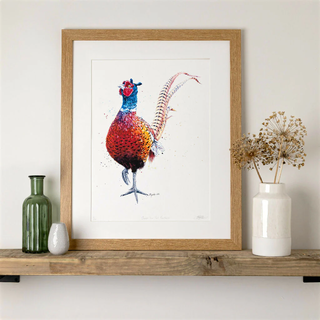 Pheasant Limited Edition Print 'Shake Your Tailfeathers' | Jina Gelder Illustration