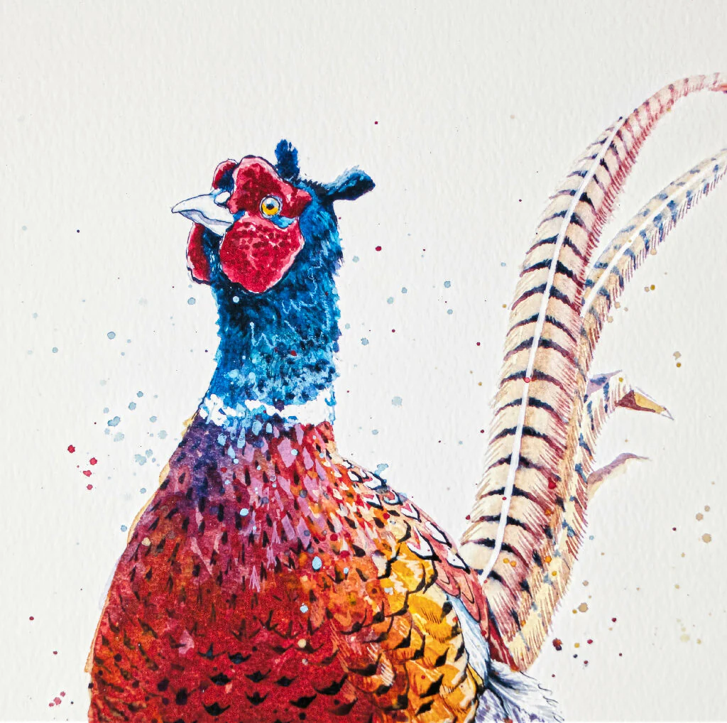 Pheasant Limited Edition Print 'Shake Your Tailfeathers' | Jina Gelder Illustration - Image 2