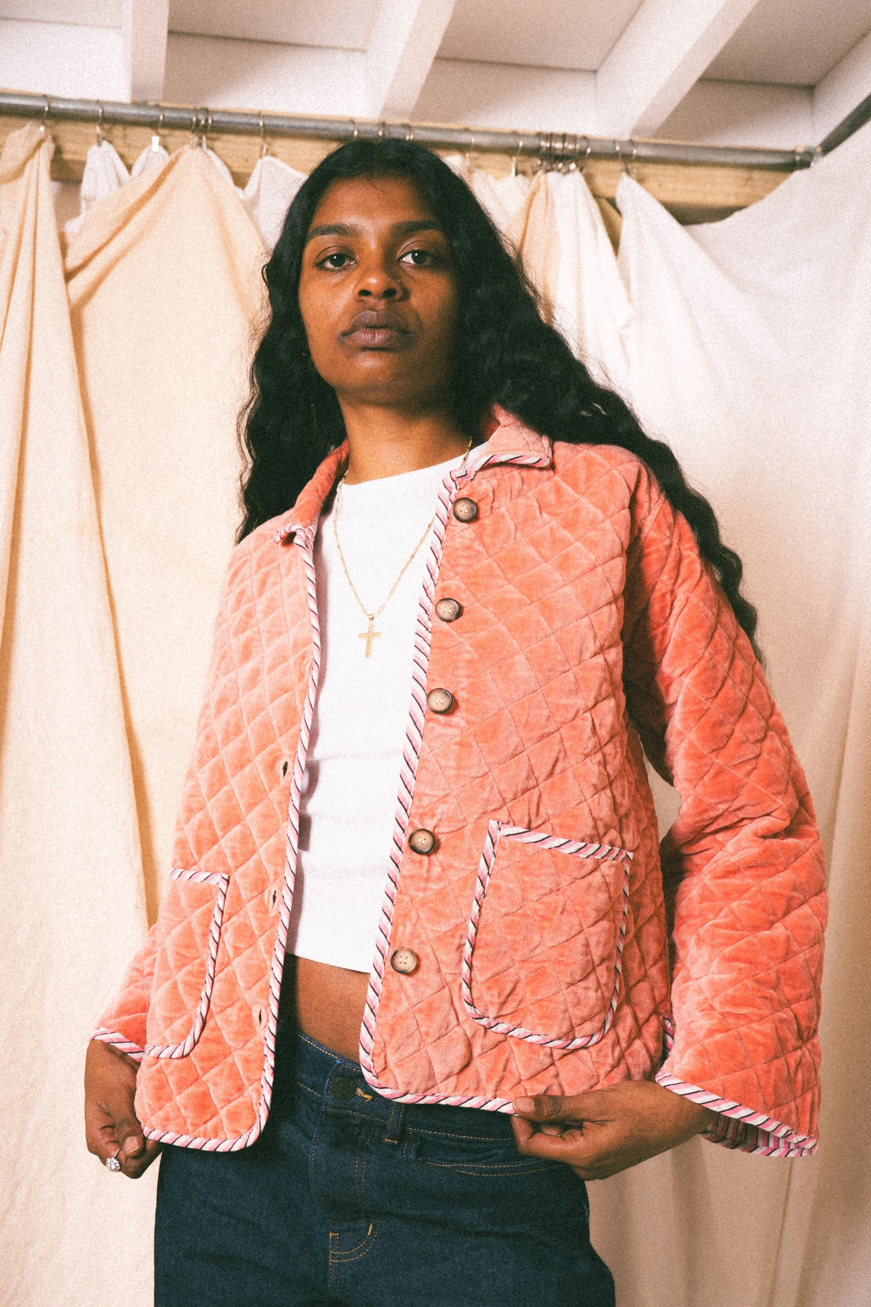 Pink Burford Velvet Jacket - Image 2