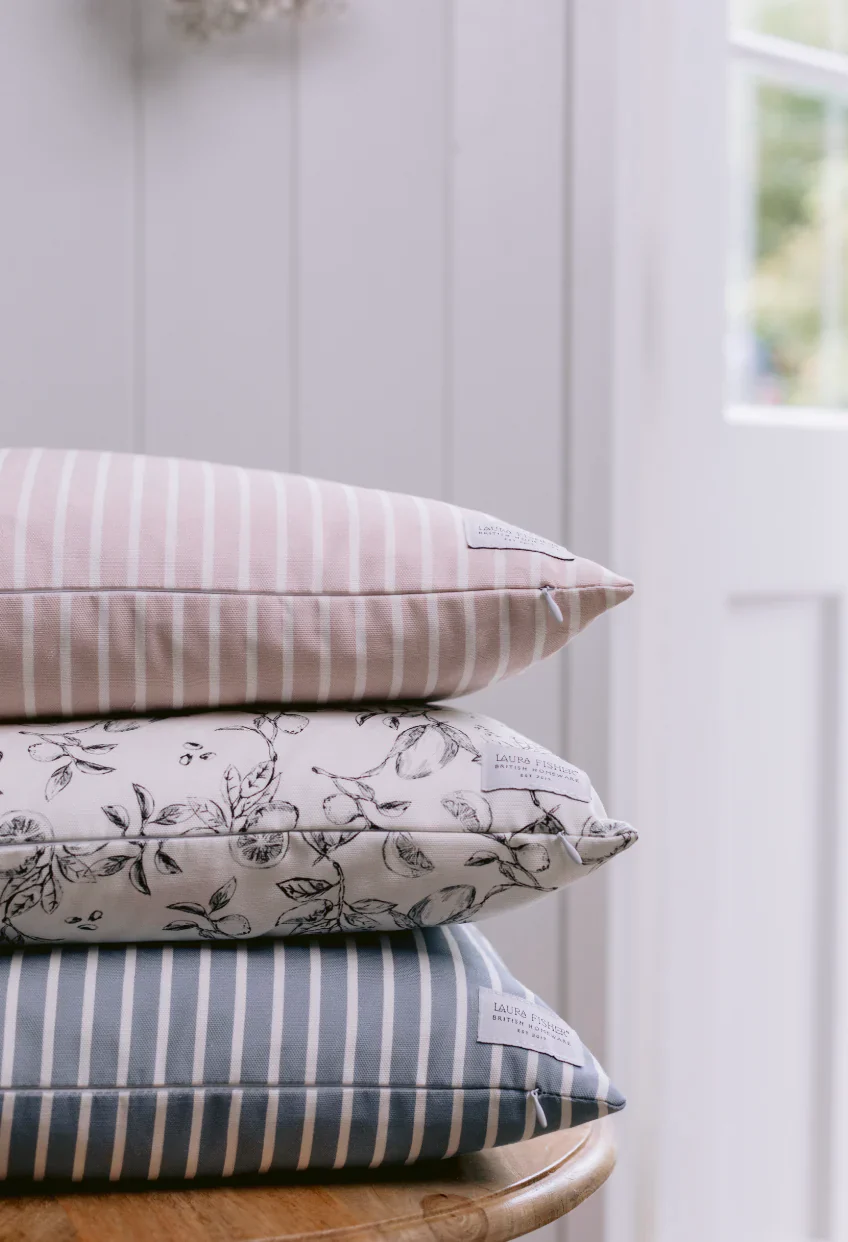 Pink Stripe Cushion - Image 3