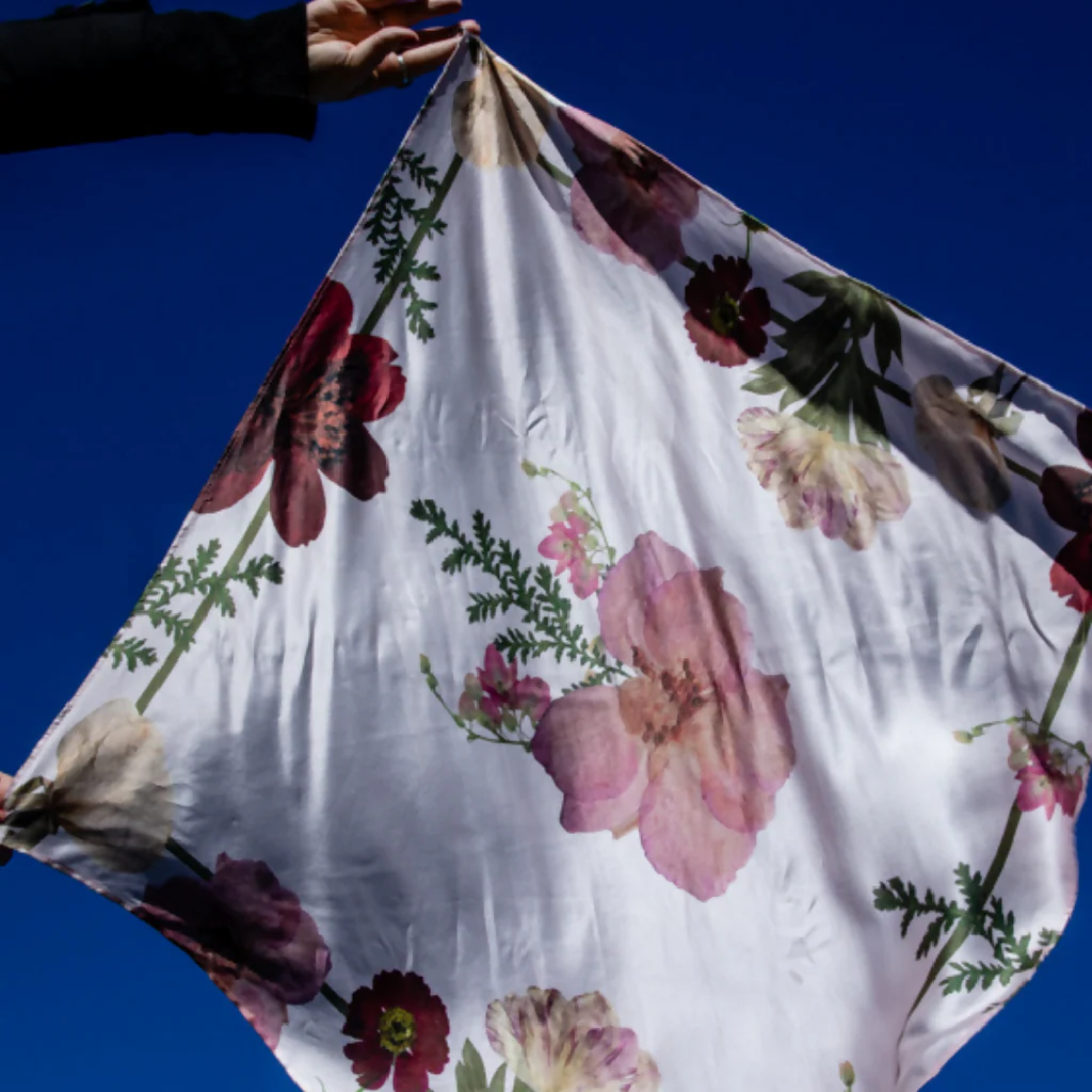 Pink summer pure silk scarf - 74cm square - Image 3