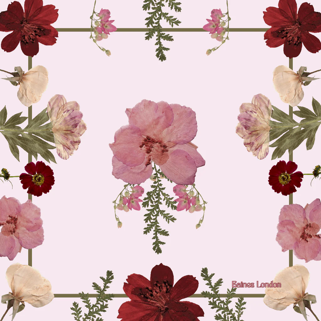 Pink summer pure silk scarf - 74cm square - Image 4