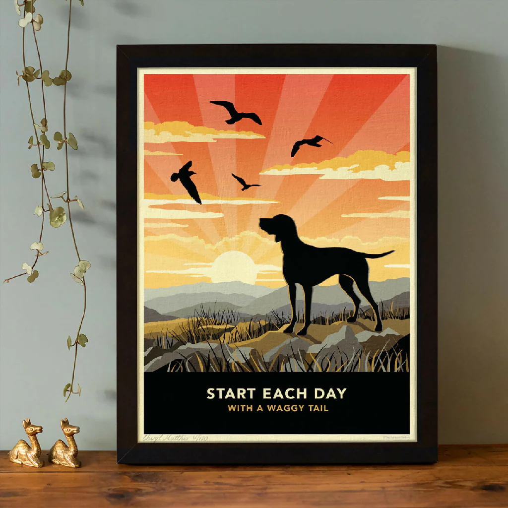 POINTER OR VIZSLA ‘WAGGY TAILS’ LIMITED EDITION ART PRINT