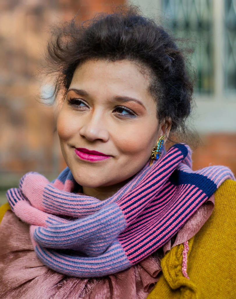 Pompom Purple multicoloured scarf - Image 2