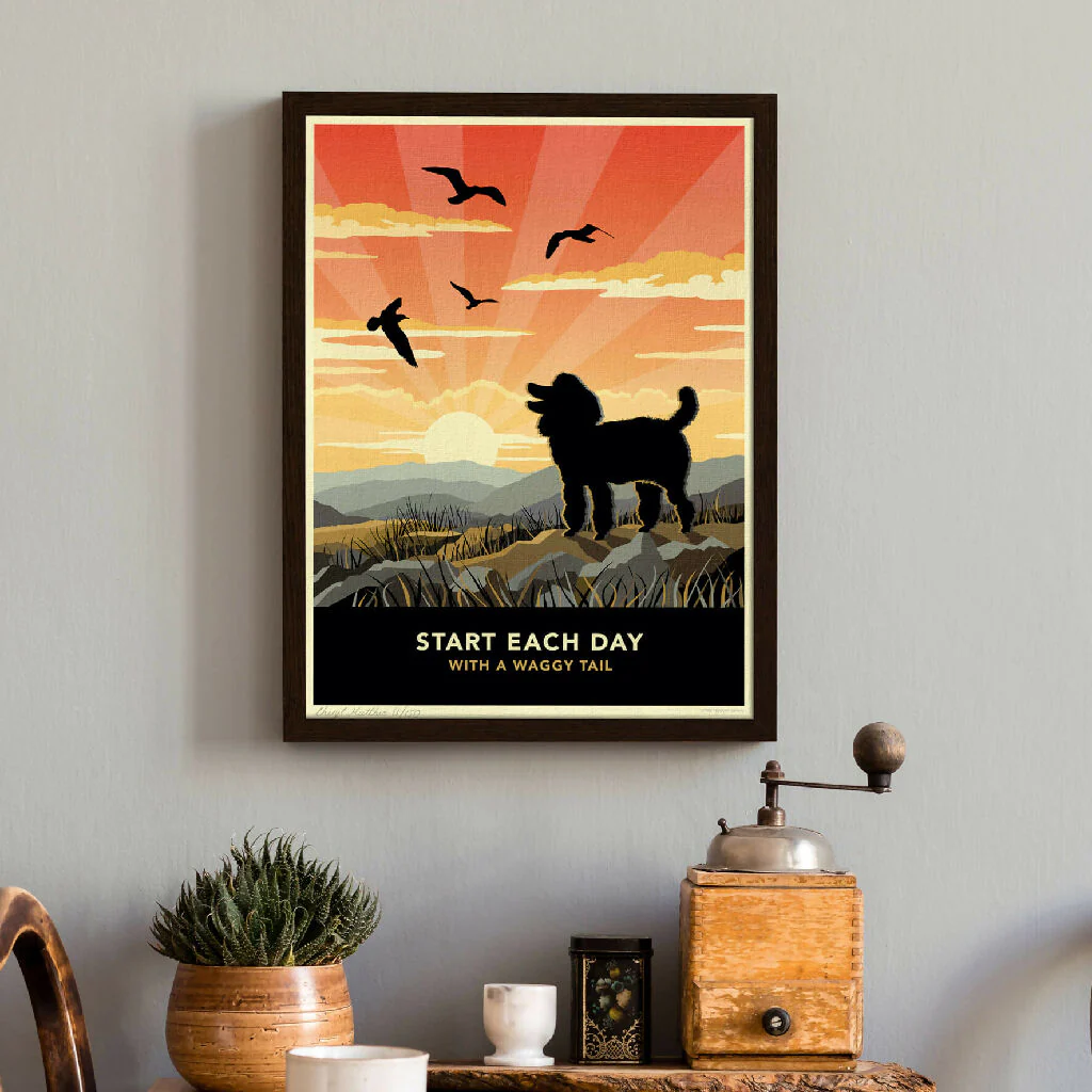 POODLE ‘WAGGY TAILS’ LIMITED EDITION ART PRINT - Image 3