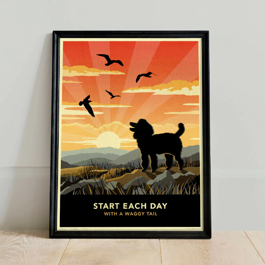 POODLE ‘WAGGY TAILS’ LIMITED EDITION ART PRINT - Image 5