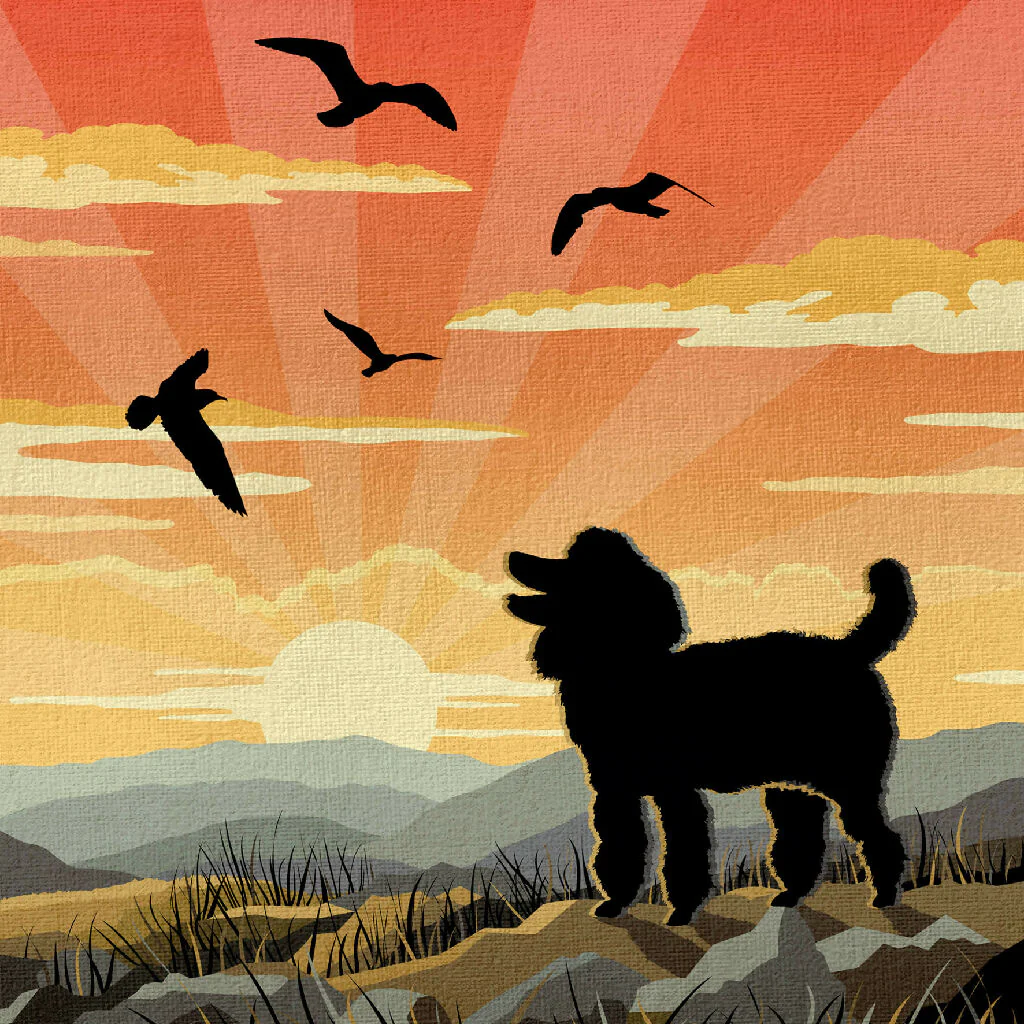 POODLE ‘WAGGY TAILS’ LIMITED EDITION ART PRINT - Image 7