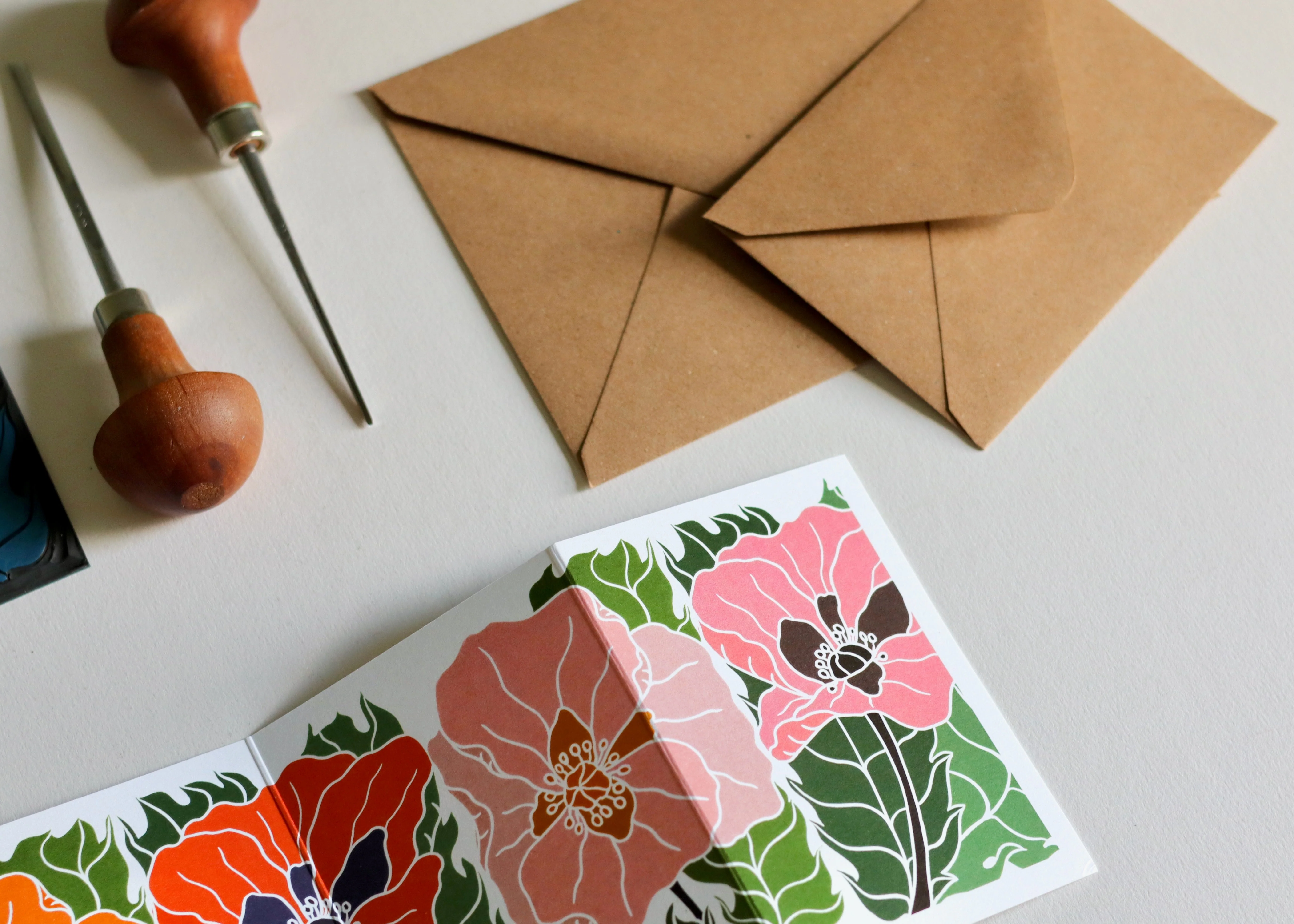 Poppy Parade Garland Card | Single Card & Envelope - Image 5